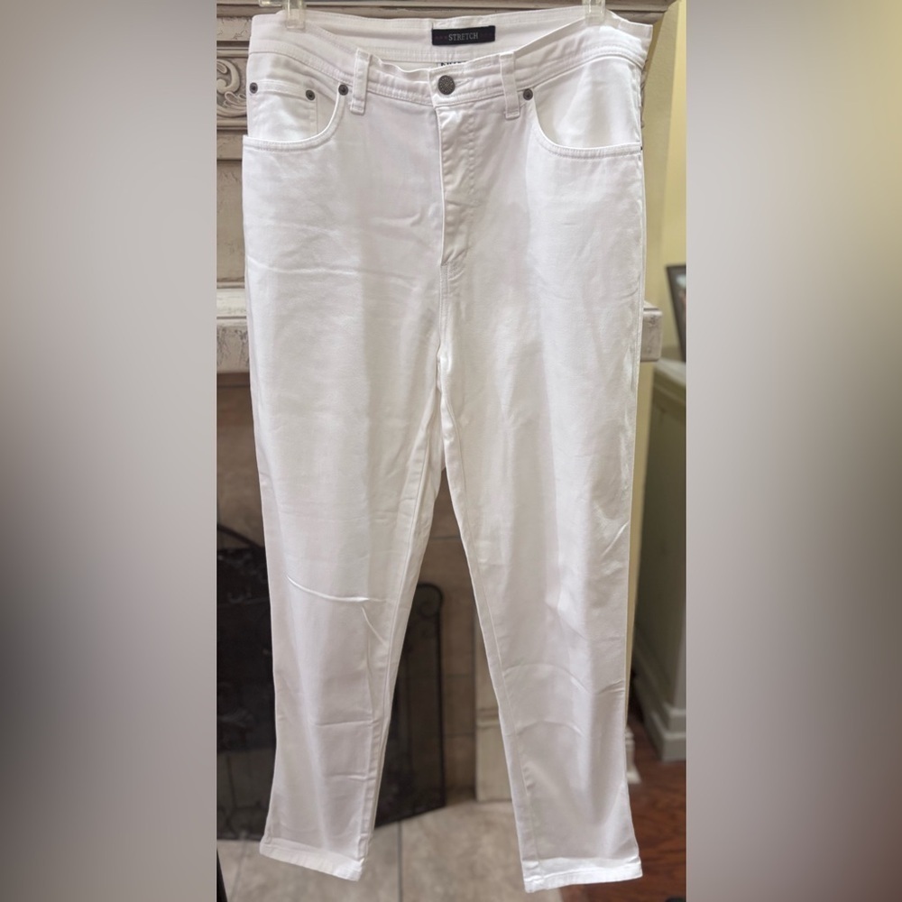 Bill Blass White Denim Stretch Jeans Size 10